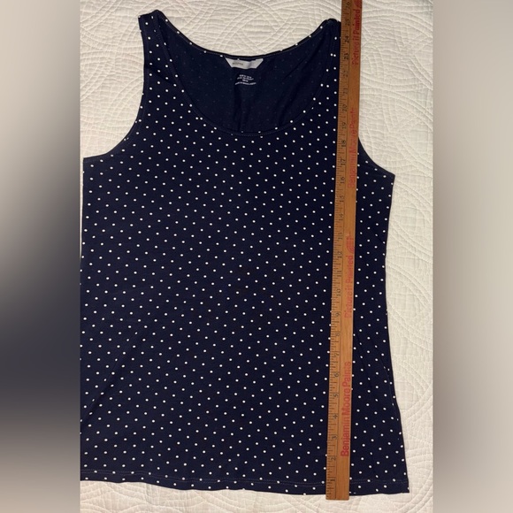 H&M Prima Cotton Navy Polka Dot Tank Top Medium - Picture 3 of 4